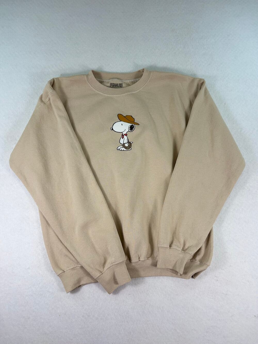 Peanuts Western Snoopy Embroidered Crewneck Sweatshirt Cowboy Woman's Medium